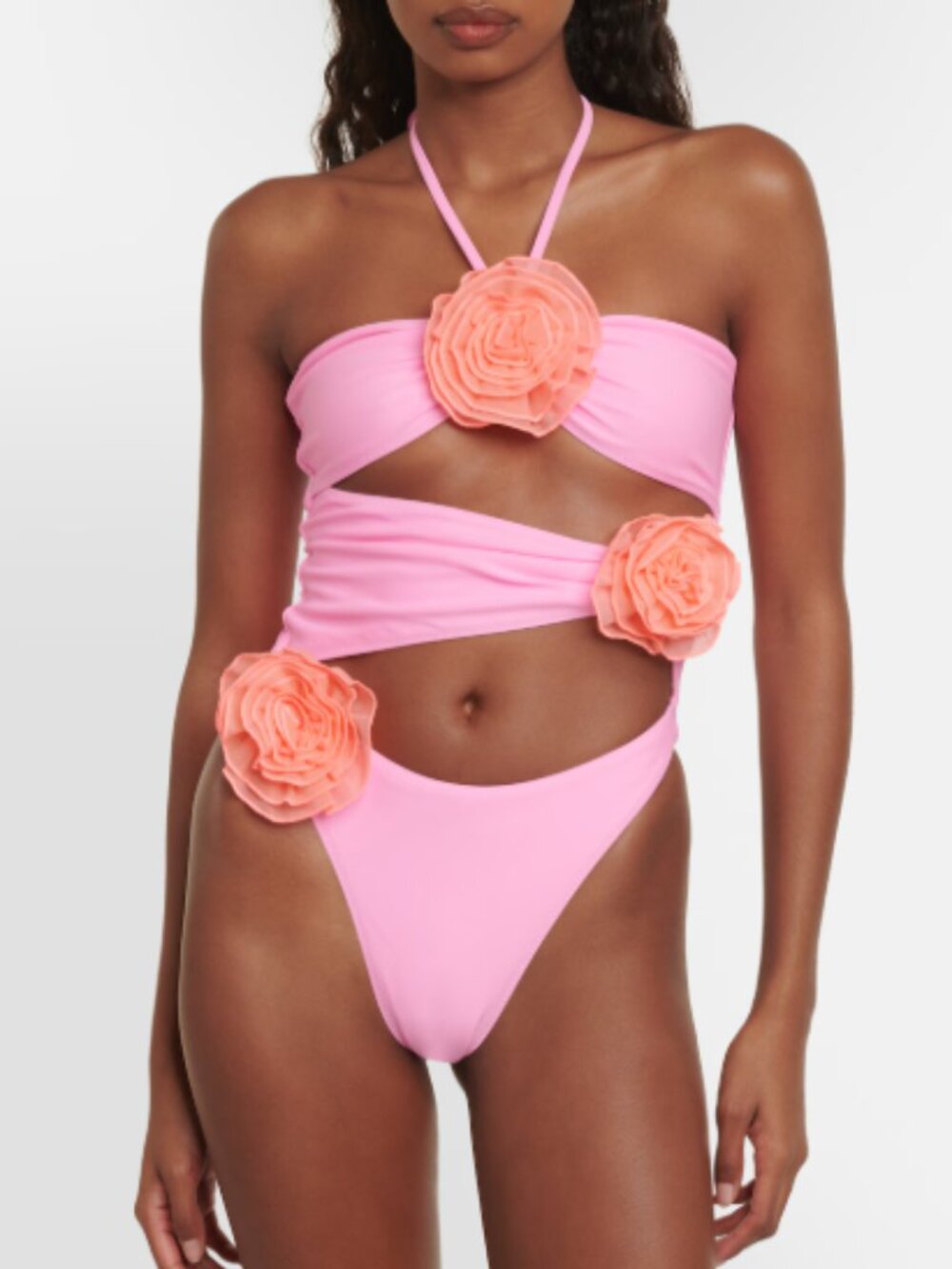 (SM-1 ) Same Rose Cutout One Piece Swimsuit In Pink